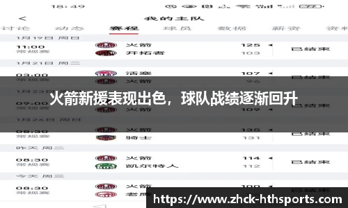 火箭新援表现出色，球队战绩逐渐回升